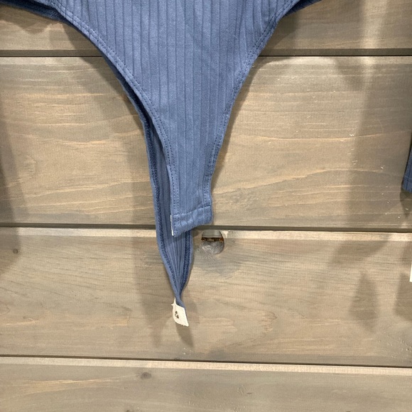 Women’s Long Sleeve Notched Neckline Bodysuit - Picture 3 of 6